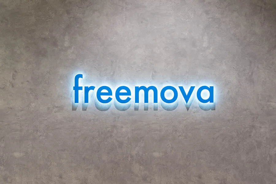 オフィスデザイン事例　株式会社free mova 様　エントランス　発光サイン