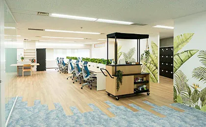 コムテック株式会社 立川サイト 様のオフィスデザイン事例